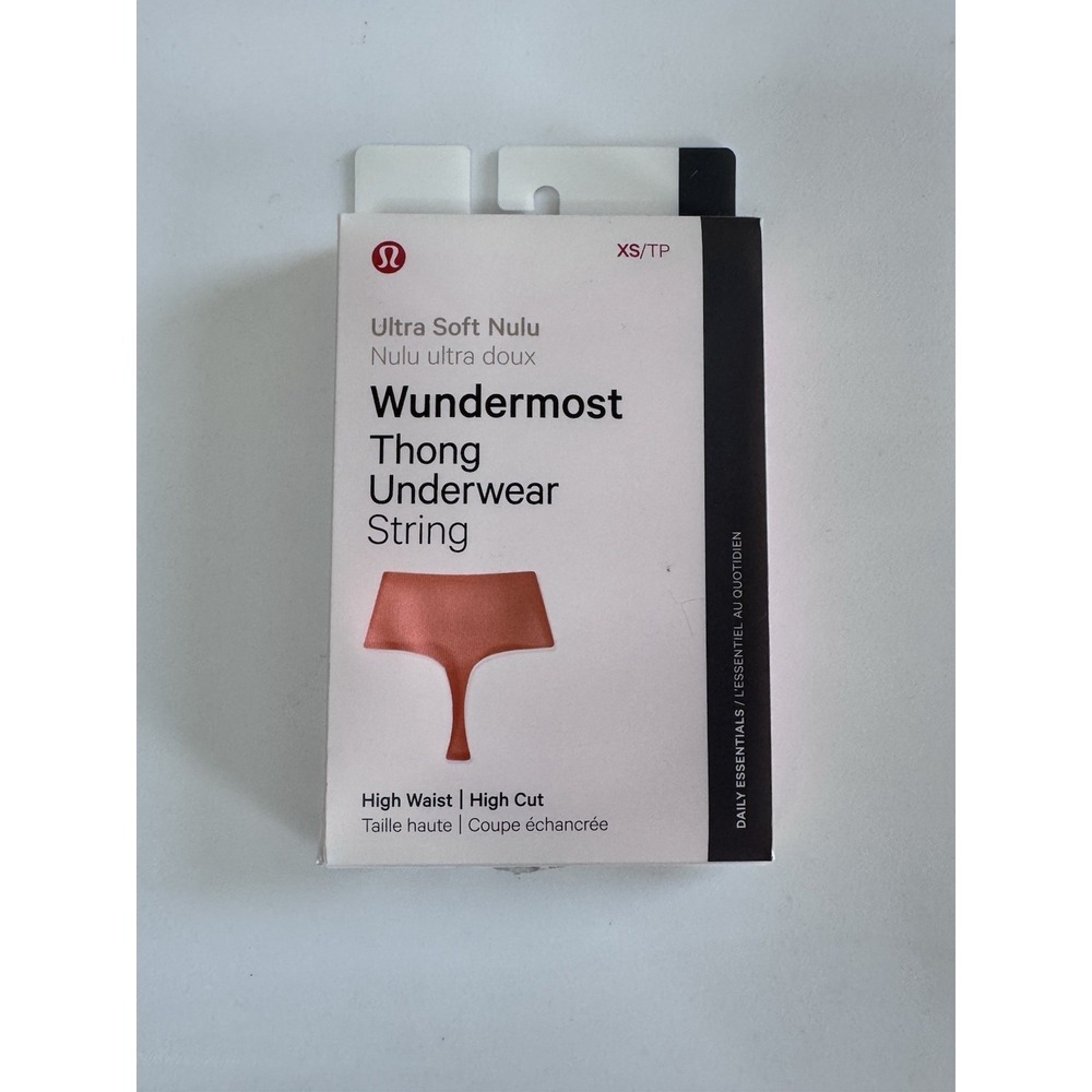 Lululemon Wundermost Thong Underwear String High Waist Size XS Peach New In Box